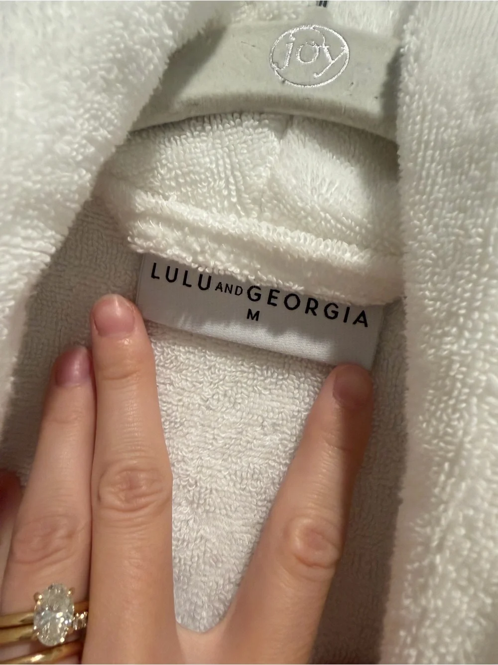 Lulu and Georgia Plush White Terry Robe - size Medium - Picture 2 of 4